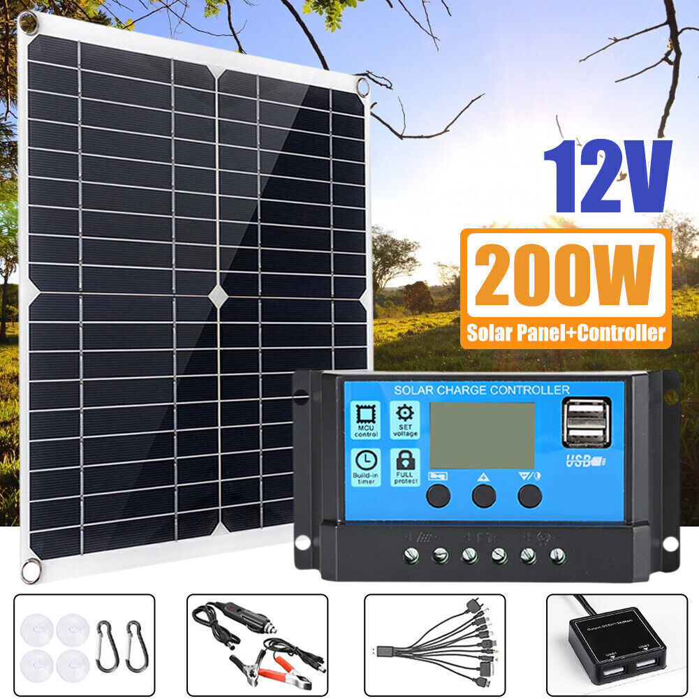 6000W Complete Solar Panel Kit Solar Power Generator 100A Home 110V/220V System