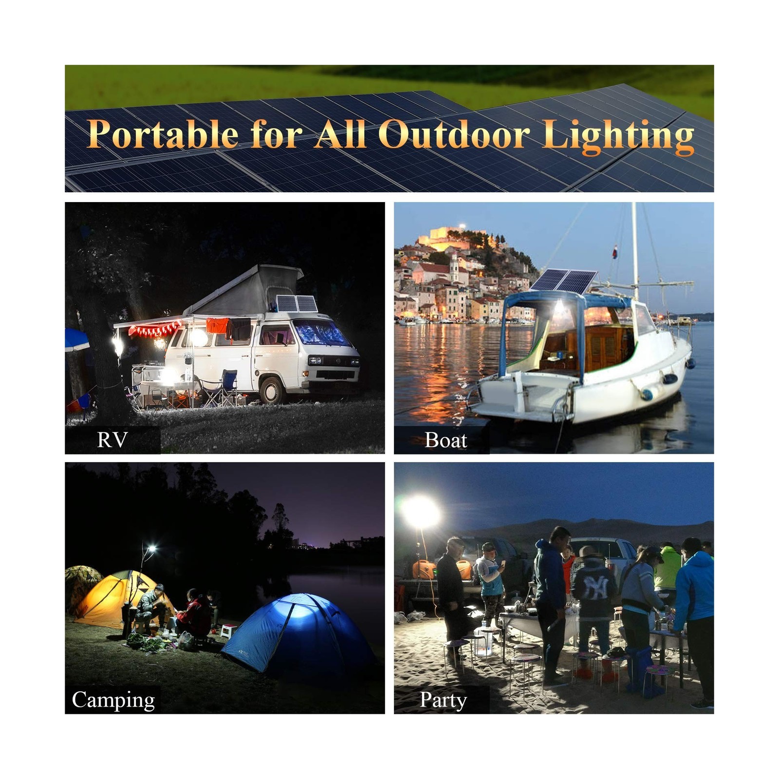 Solar Lights for Inside, 4 Bulbs Solar Shed Lights with On Off … FAST USA SHIP