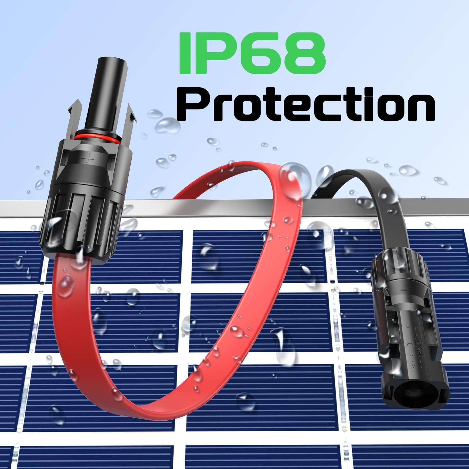 10FT 12AWG Solar Panel Extension Cable, 12 Gauge 4mm² PV Flat Wire with Femal…