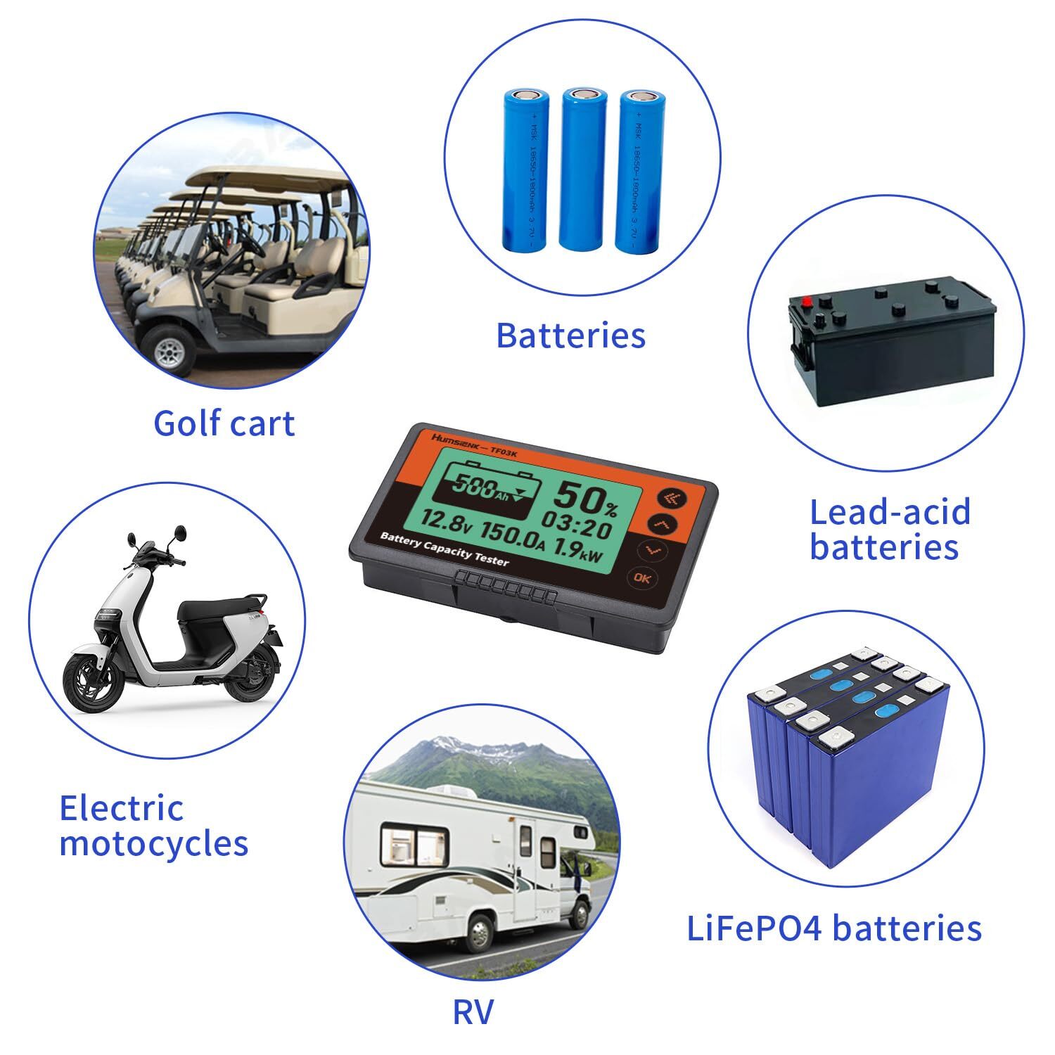 350A Battery Monitor with LCD Display Ideal for RV Solar Marine &Off-Grid System