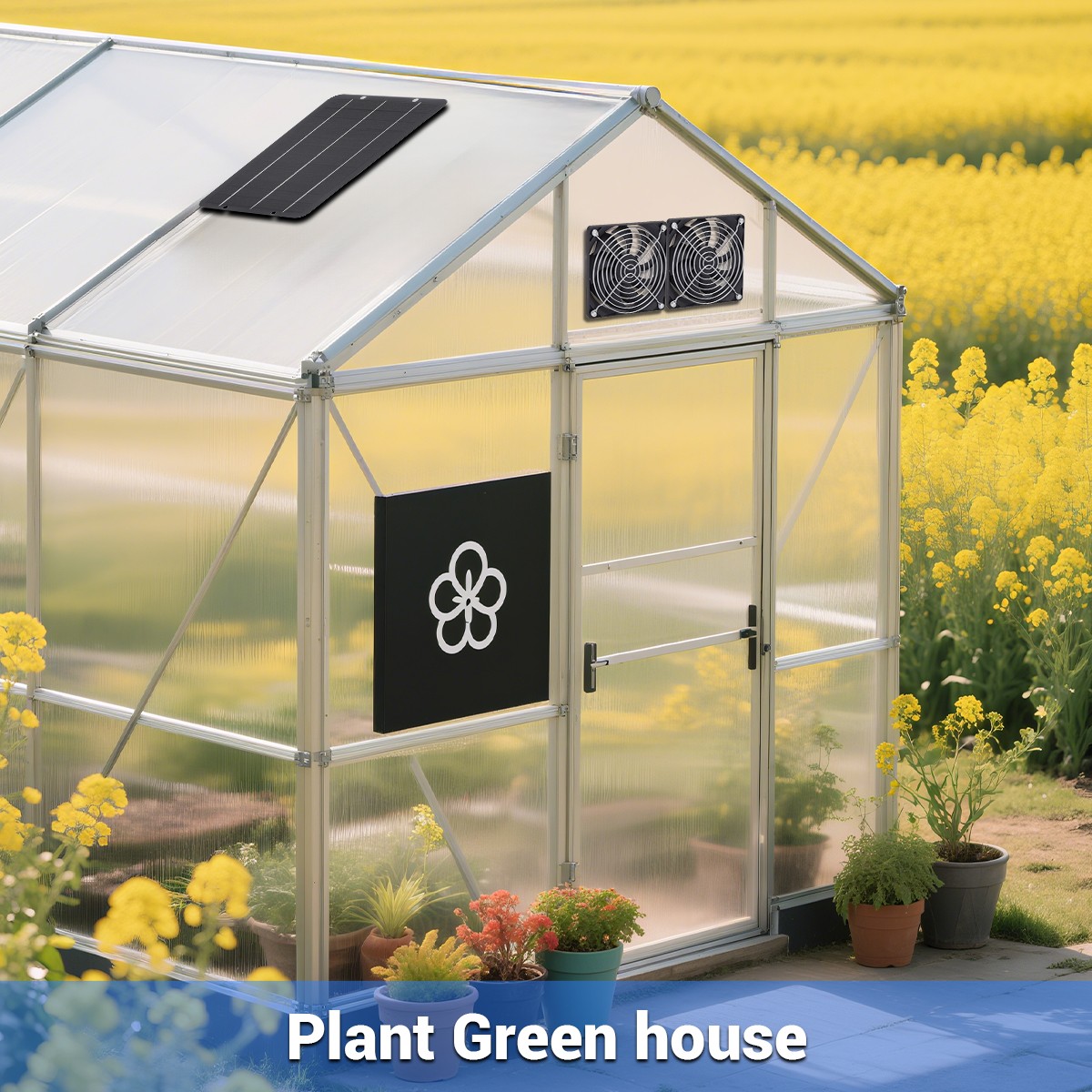 2PCS 6W Solar Exhaust Fan Kit, Waterproof DC Vent Fan for Chicken Coop Farm Use
