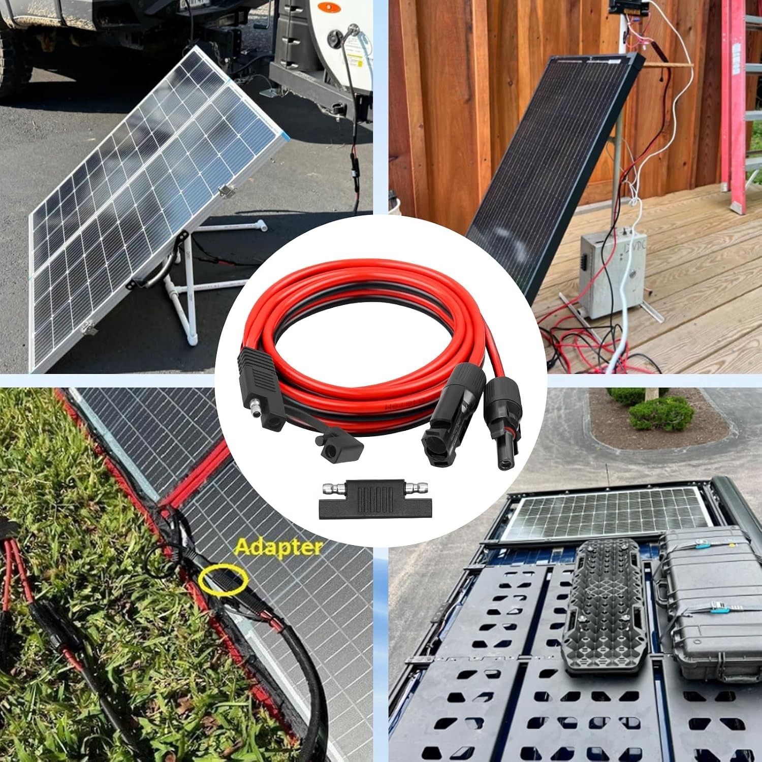 High-Voltage Solar Panel Connector Cable 50FT