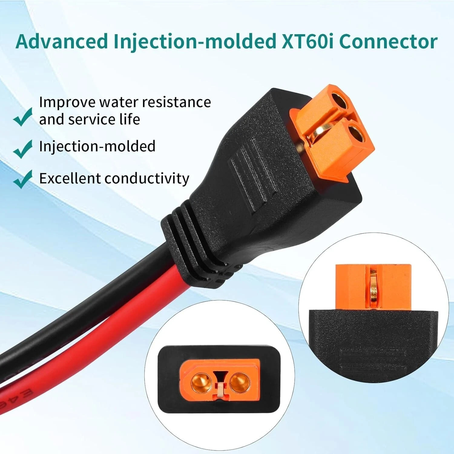 10AWG Tinned Copper Wire Xt60I to Solar Panel Connector Extension Cable 25FT – H