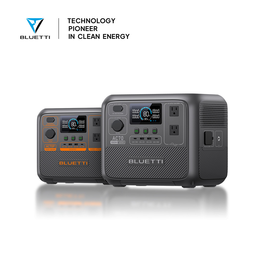 BLUETTI AC70/AC70P 1000W 768Wh/864Wh Portable Power Station LiFePO₄ for RV Trip