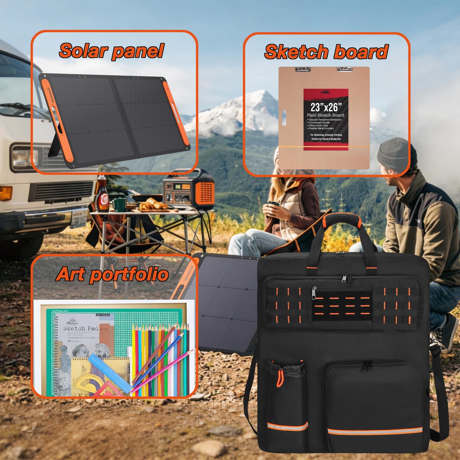 Solar Panel Storage Bag with 2 Jackery SolarSaga 100W 100X 200W, Padded Trave…