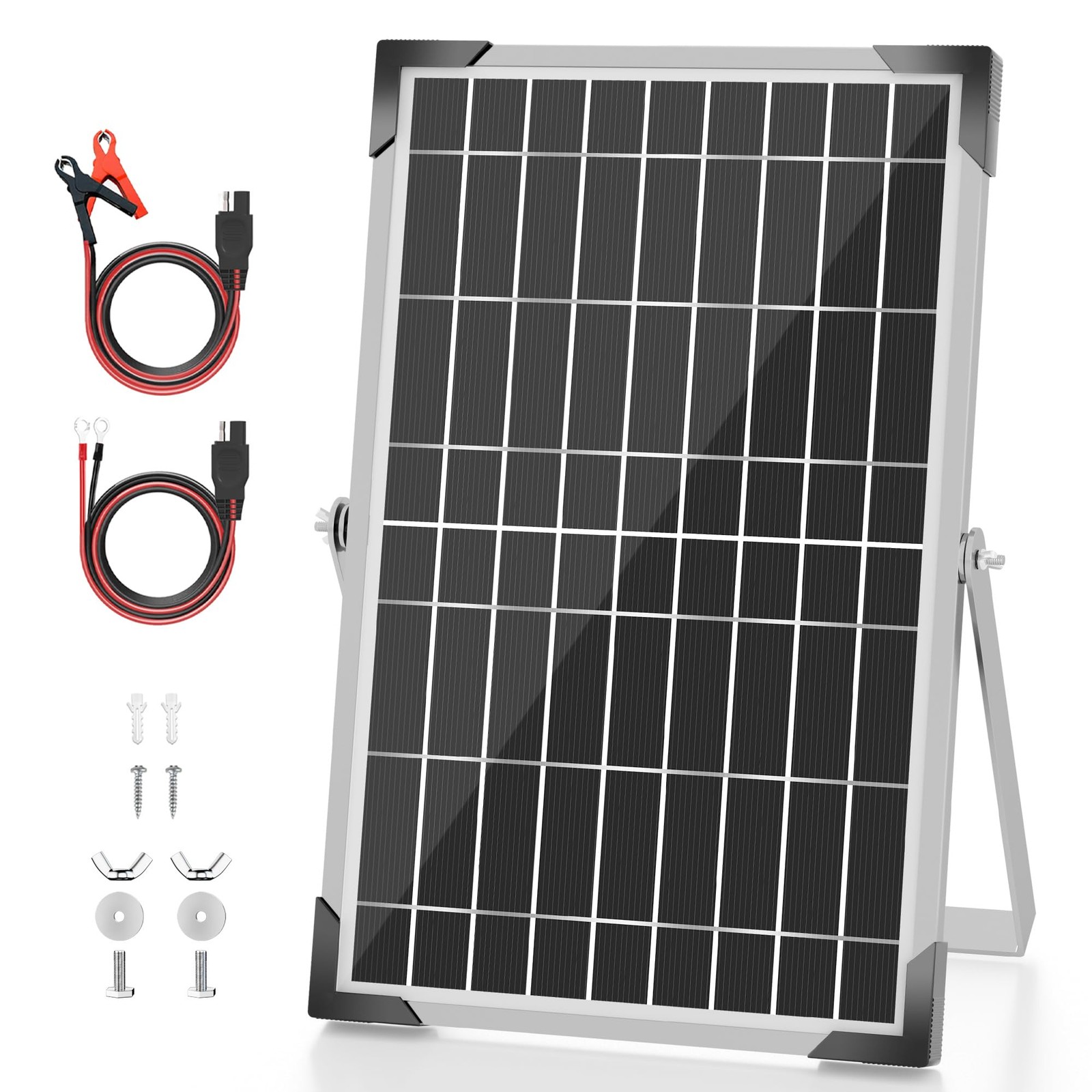 Solar Battery Trickle Charger: 10 Watt 12V Solar Panel Maintainer for Car Boa…