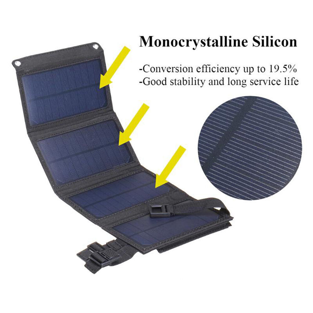 100W Solar Panel Folding PV Power Bank Outdoor Camping Hiking USB Phone Charger