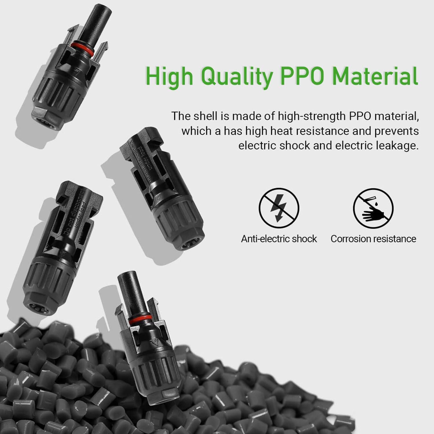 6Set Male Female Waterproof Solar Panel Cable Connector for PV Wire System