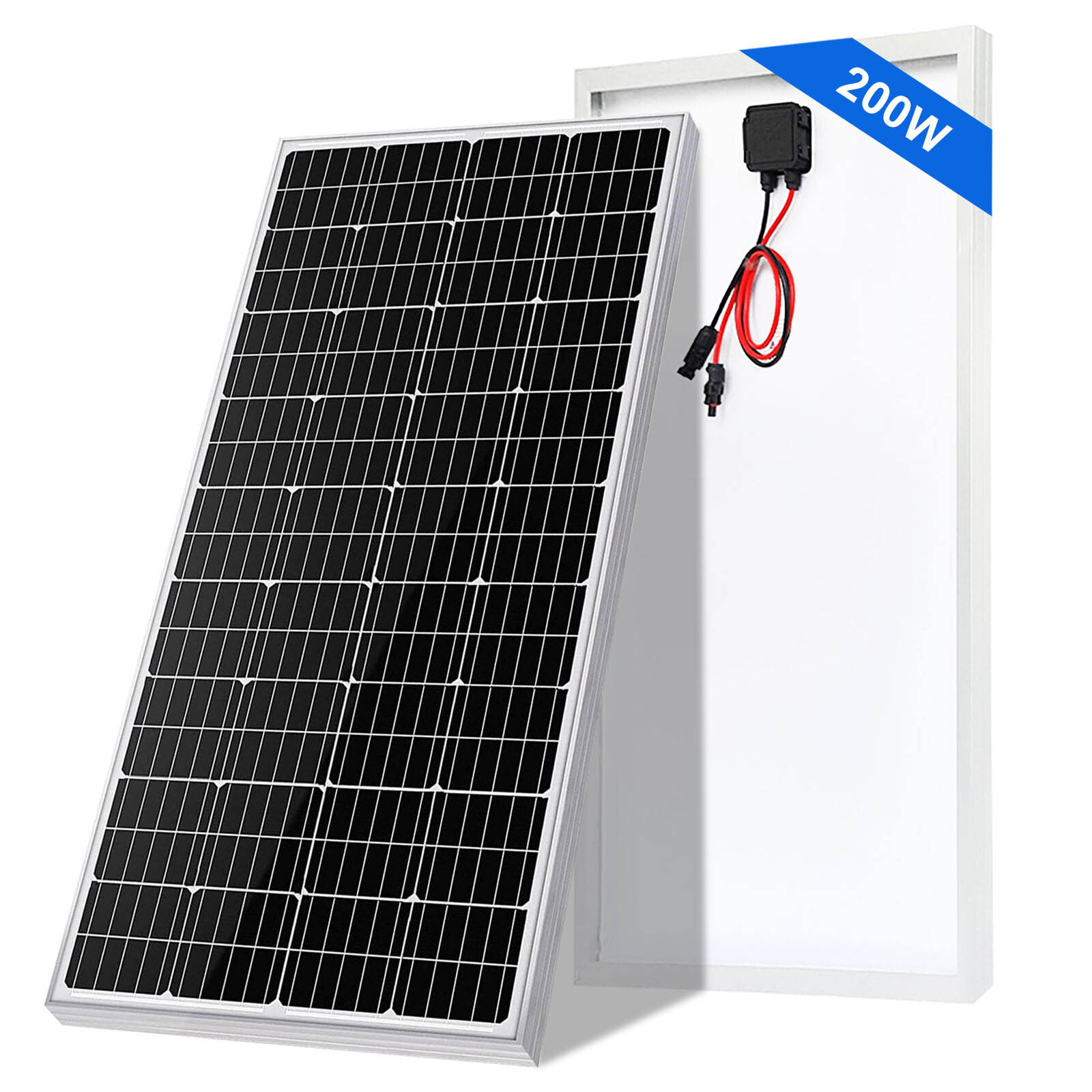 200 Watt 12V Off-Grid Monocrystalline Solar Panel for RV Boat Battery Home Roof
