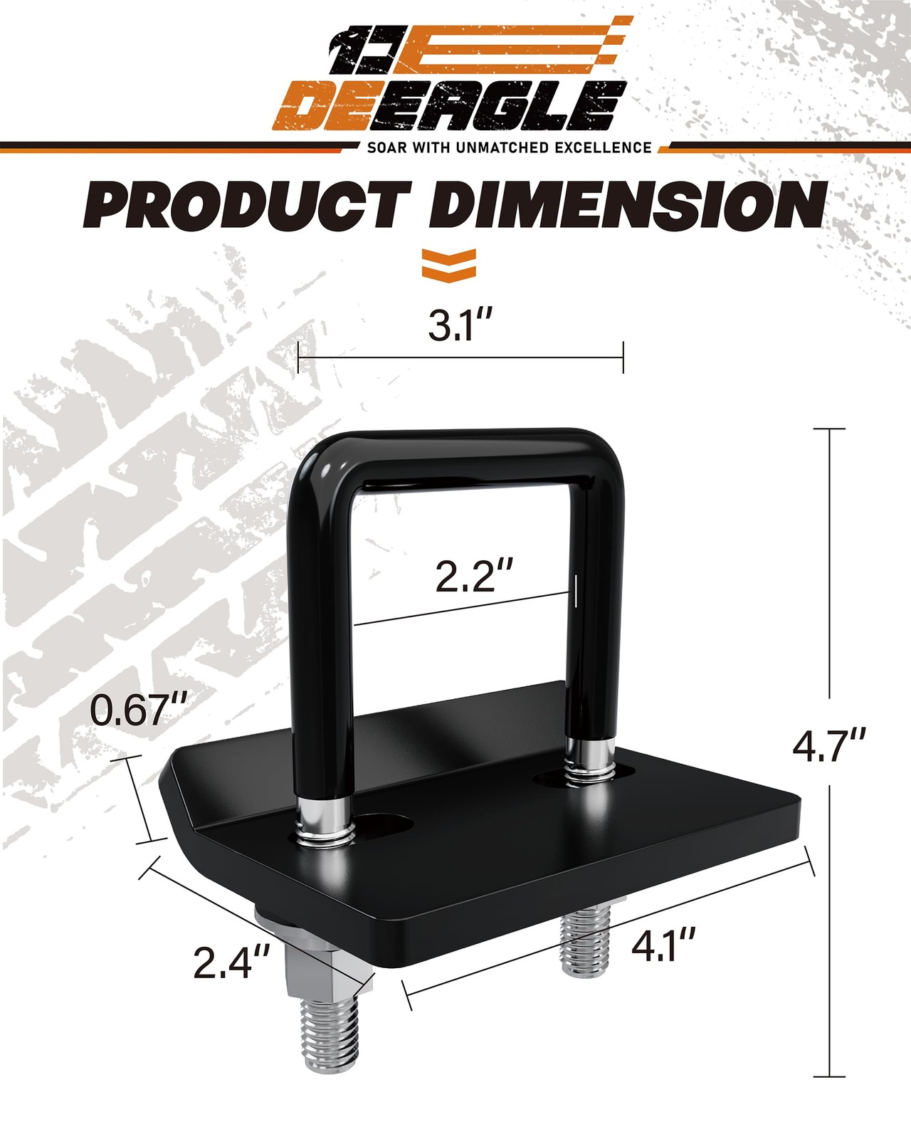 DEEAGLE Hitch Tightener Anti Rattle Stabilizer for 1.25″ to 2″ 2 inch, Black