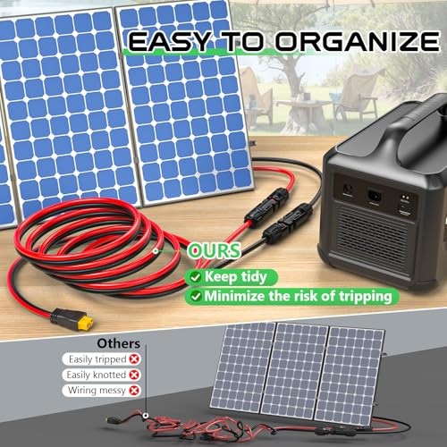 Solar to XT60 Cable- 10AWG 30FT XT60 Solar Cable Charging Extension 10AWG-30FT