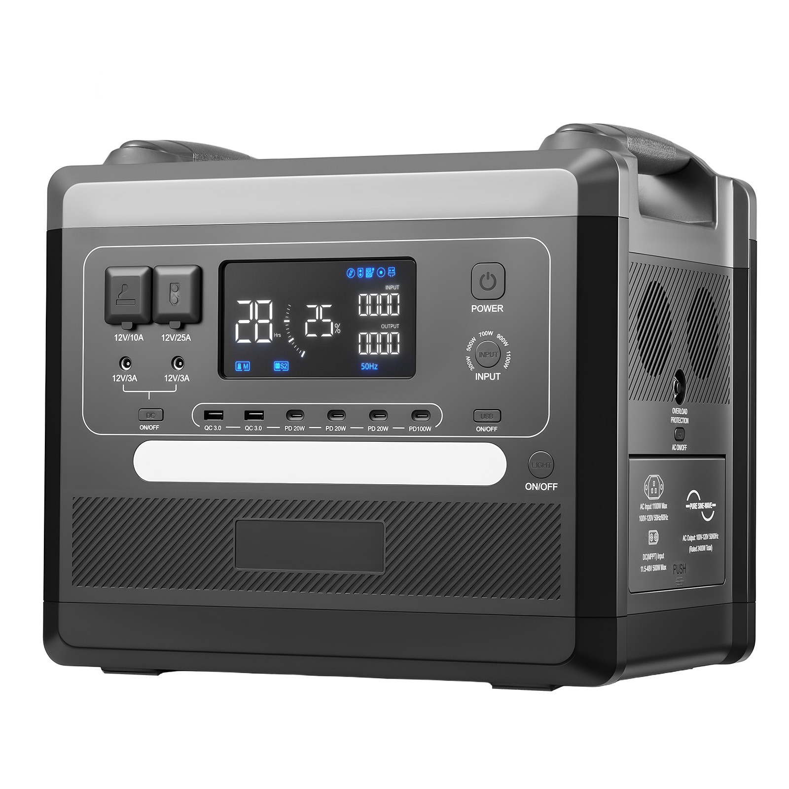 Uimoso Portable Power Station 2400W 2160Wh with 2 Foldable 200W Solar Panels
