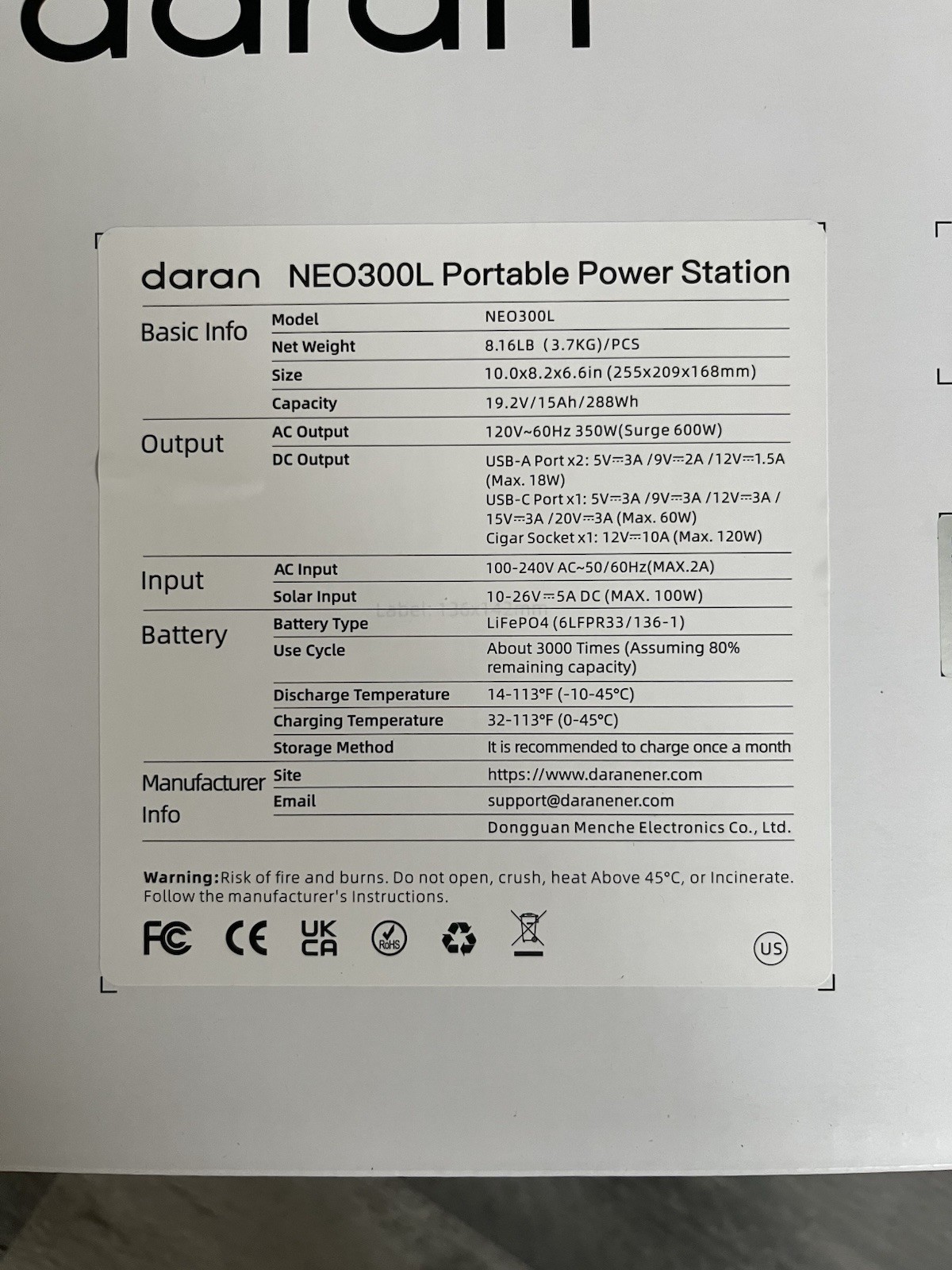 Portable Power Station, Outdoor 288Wh LiFePO4 Battery, 350W (600W Surge) Solar