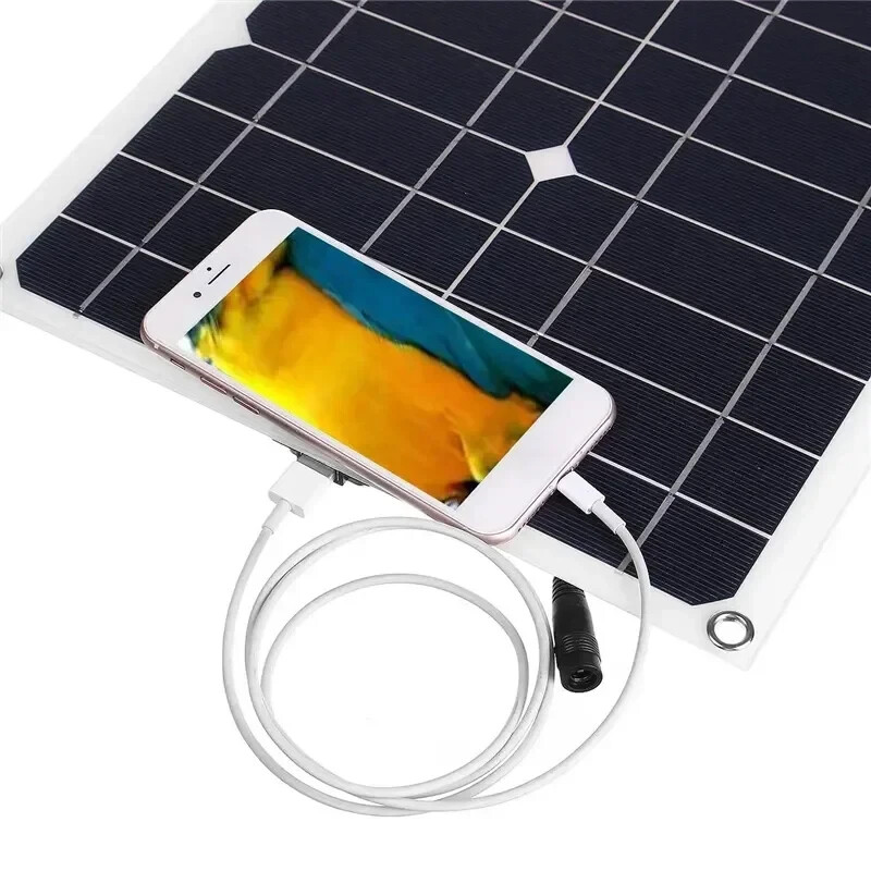 1000W 18V Monocrystalline Silicon Solar Panel Dual USB 12V/5V DC Single Crystal