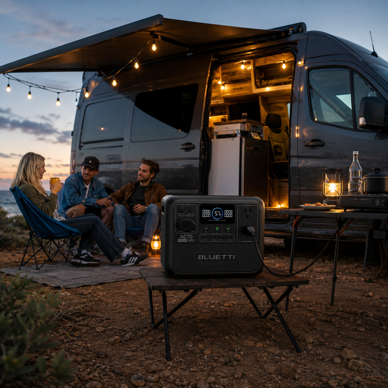 BLUETTI AC70 1000W 768Wh Portable Power Station LiFePO₄ Battery for Travelling