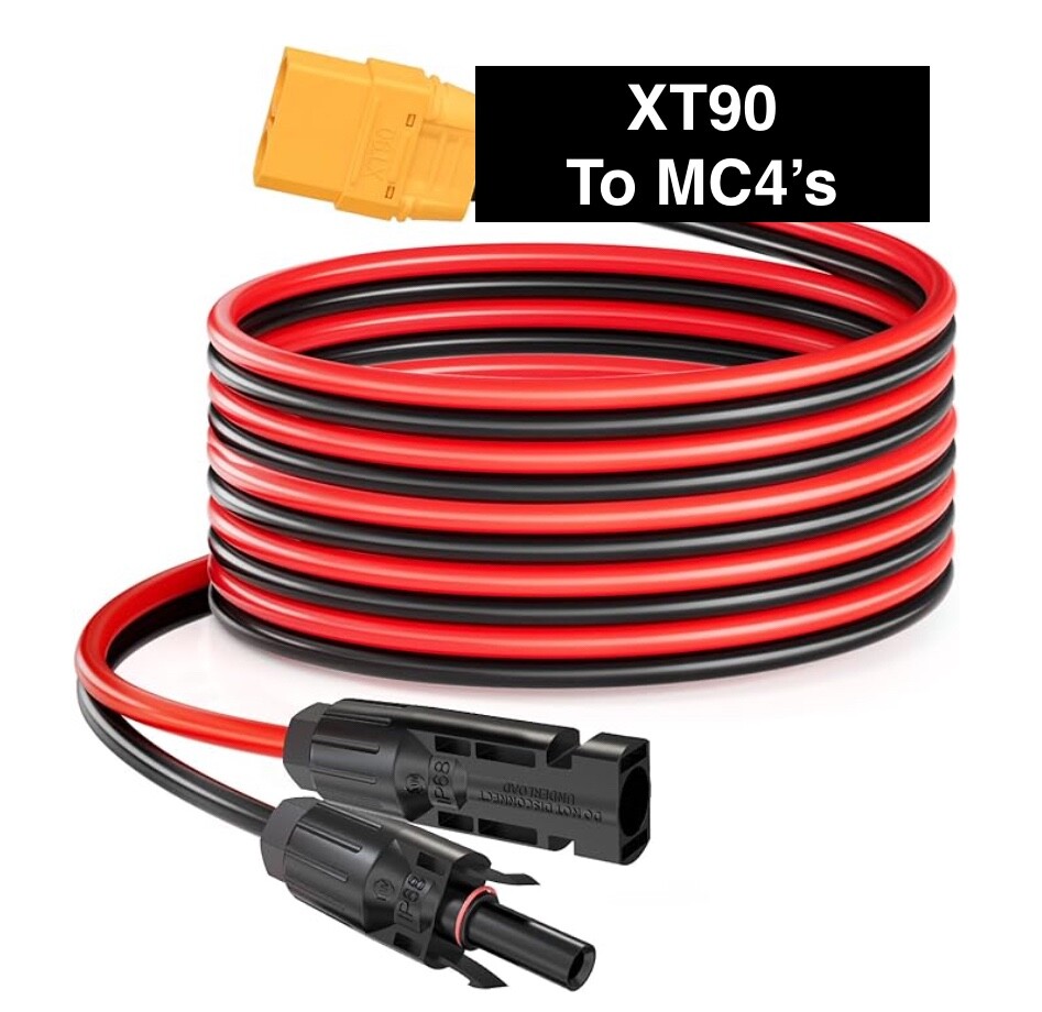 50ft Solar Panel Extension Cable Wire XT90 Female to Solar Connectors