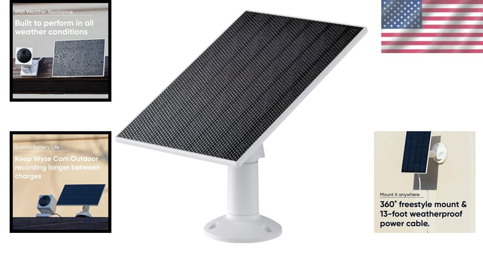 Outdoor Solar Panel – 2.5W Protection for Cam Outdoor V1/V2 & Battery Cameras