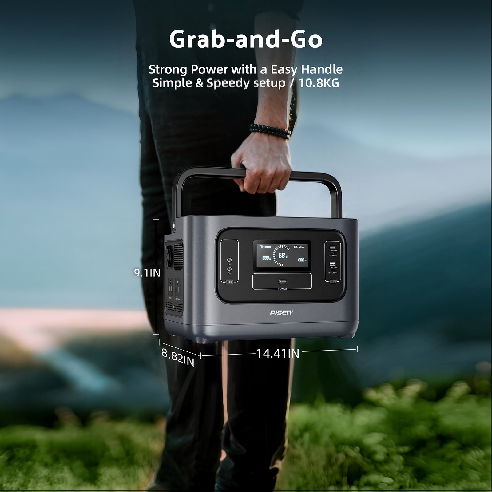 PISEN 1000W Portable Power Station 1008Wh LiFePO4 Battery Backup