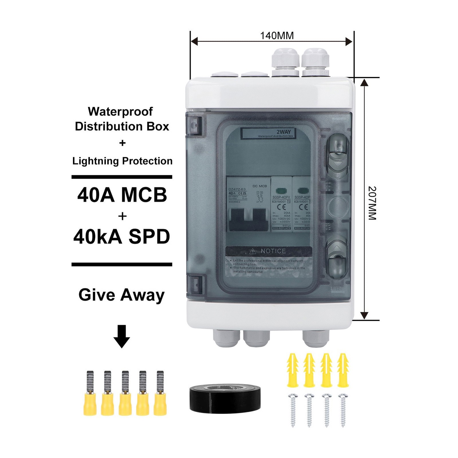 PV Combiner Box IP65 Waterproof Protection Photovoltaic Solar