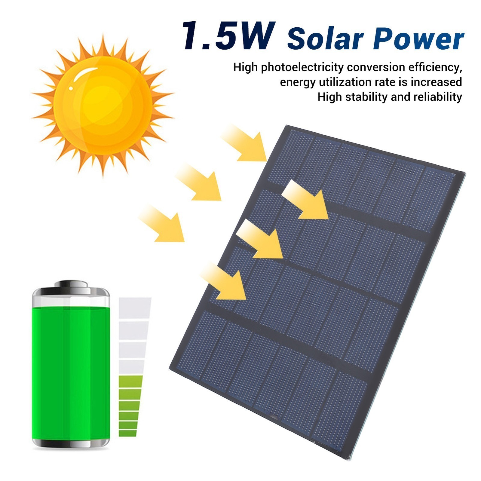 1.5W 6V Solar Panel Polysilicon PET Laminated Board Small Portable Solar