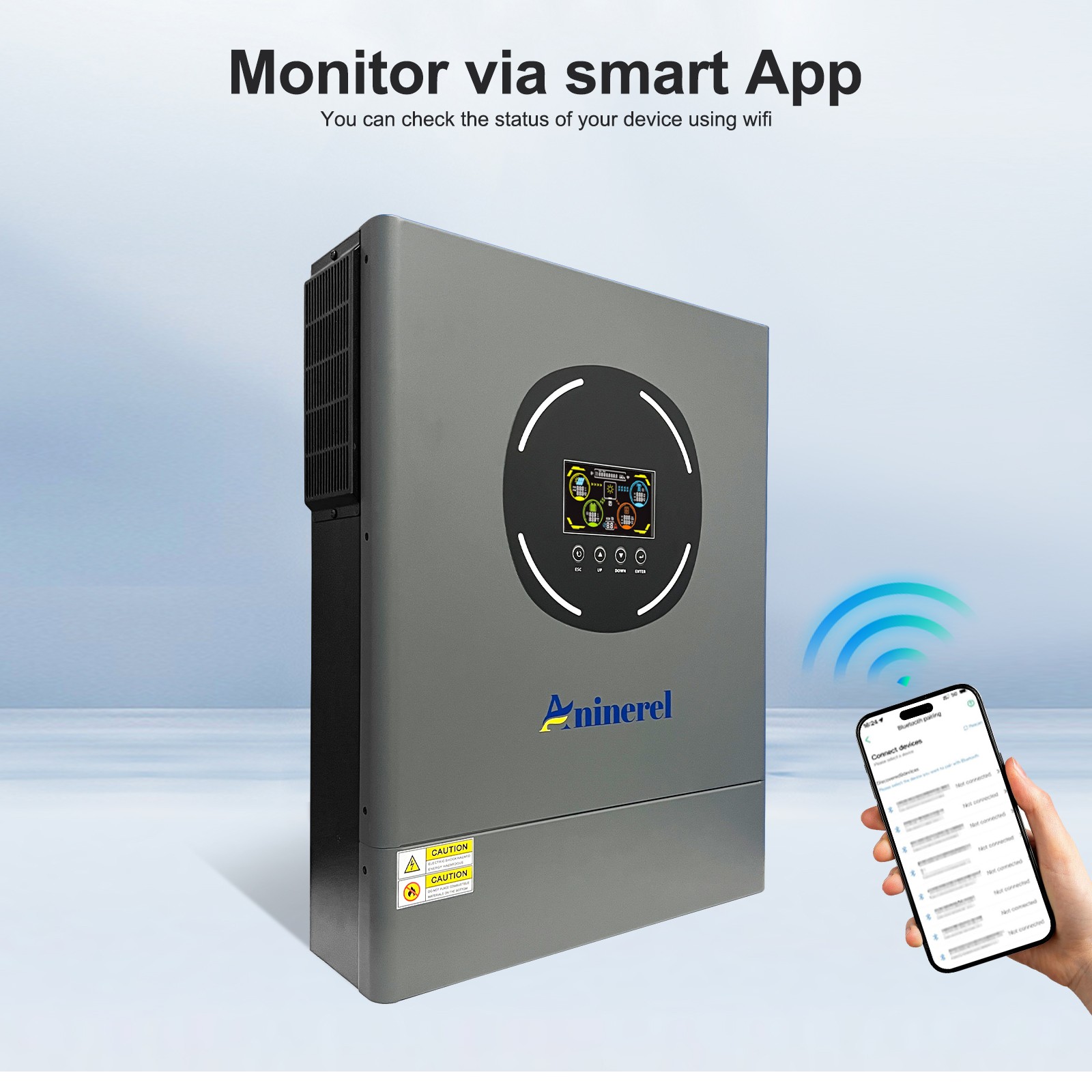 ANINEREL 16kWh 48V 314AH LiFePO4 Battery + 6kw/11kw Solar Hybrid Inverter US