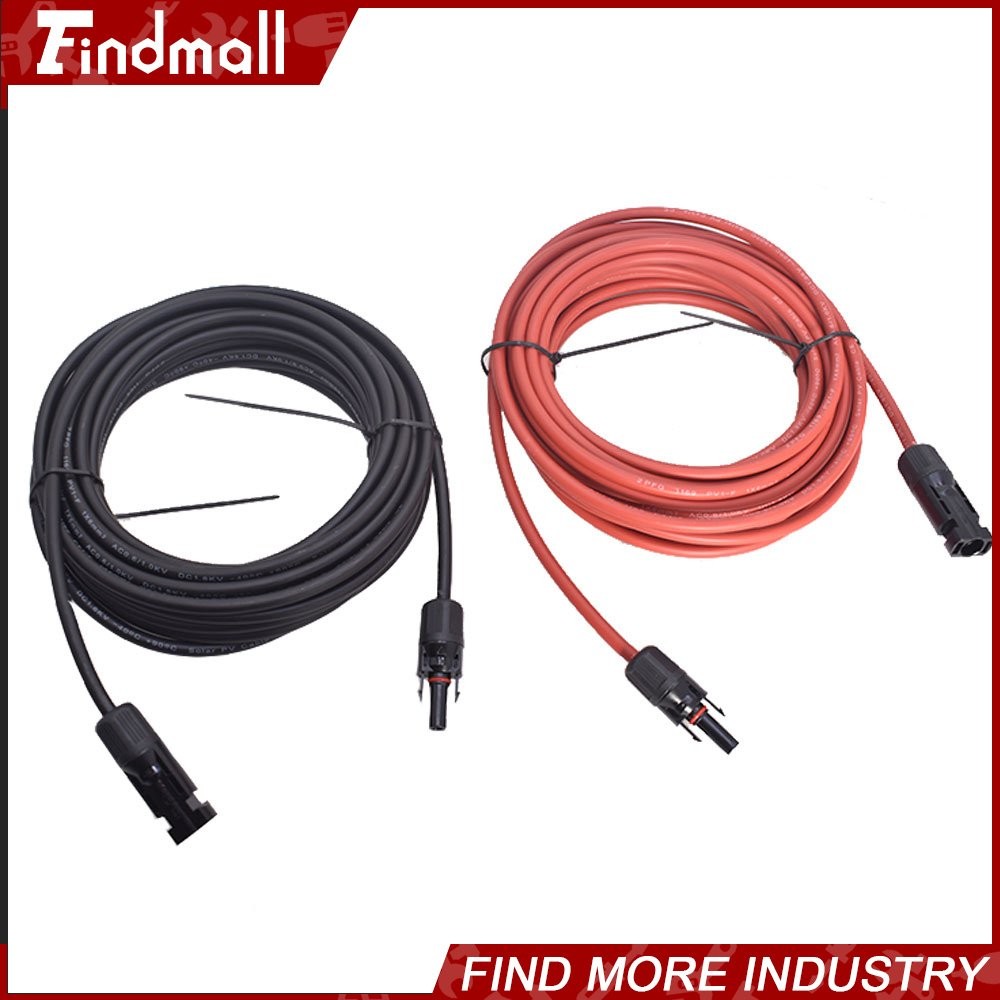 Findmall 1 Pair 10AWG 25 Feet Solar Panel Extension Cable Wire Connector