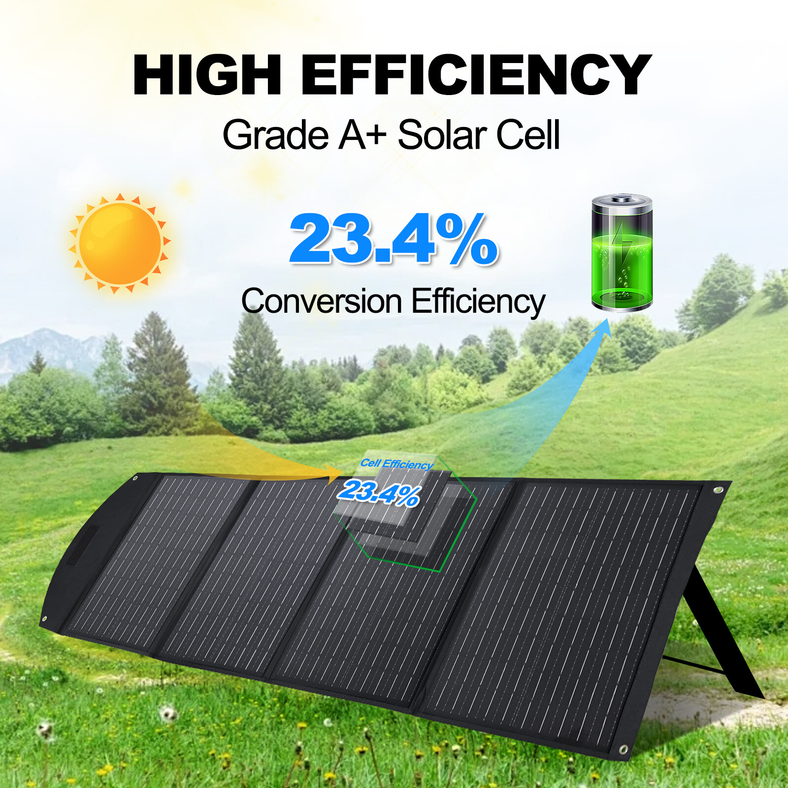 110W Foldable Solar Panel Portable With USB For Phone/Power staion/RV/Camping