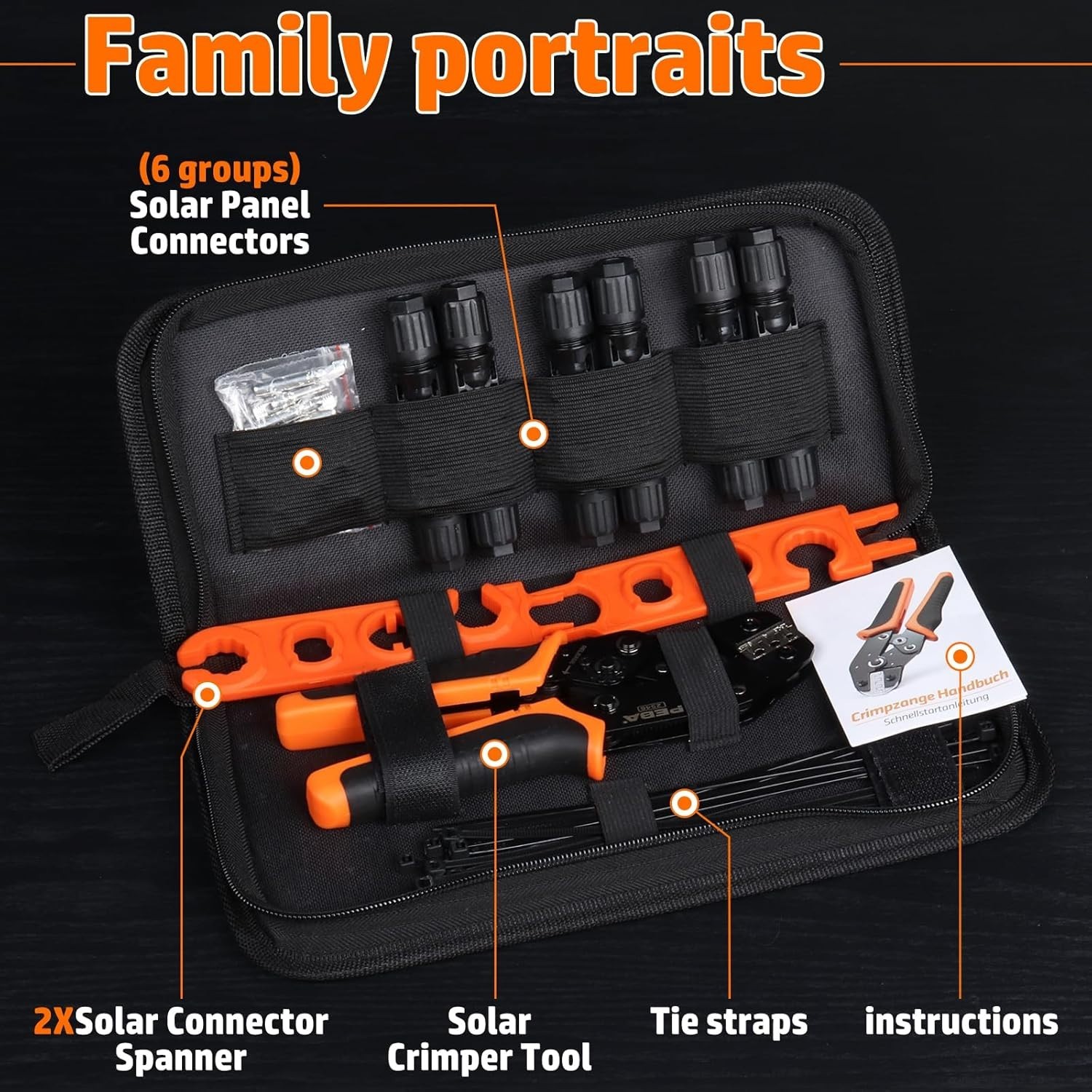 Kit Crimpadora Solar Conectores Llaves Panel Fotovoltaico Carraca 16 10 AWG