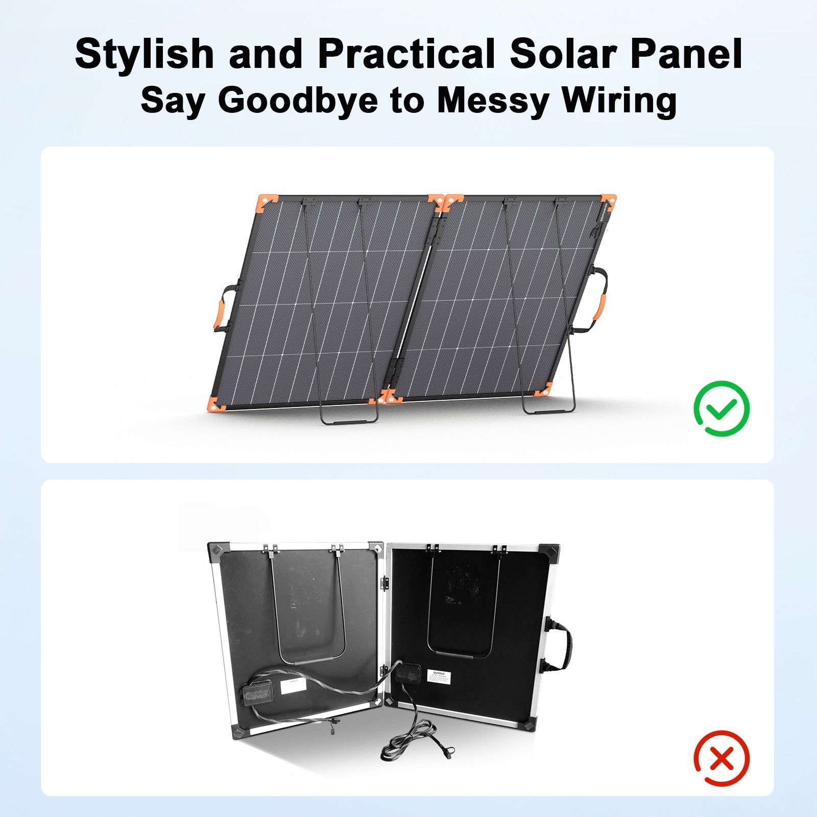 Bifacial Portable Solar Panel 100W 200W for Ecoflow Delta 2 Power Station