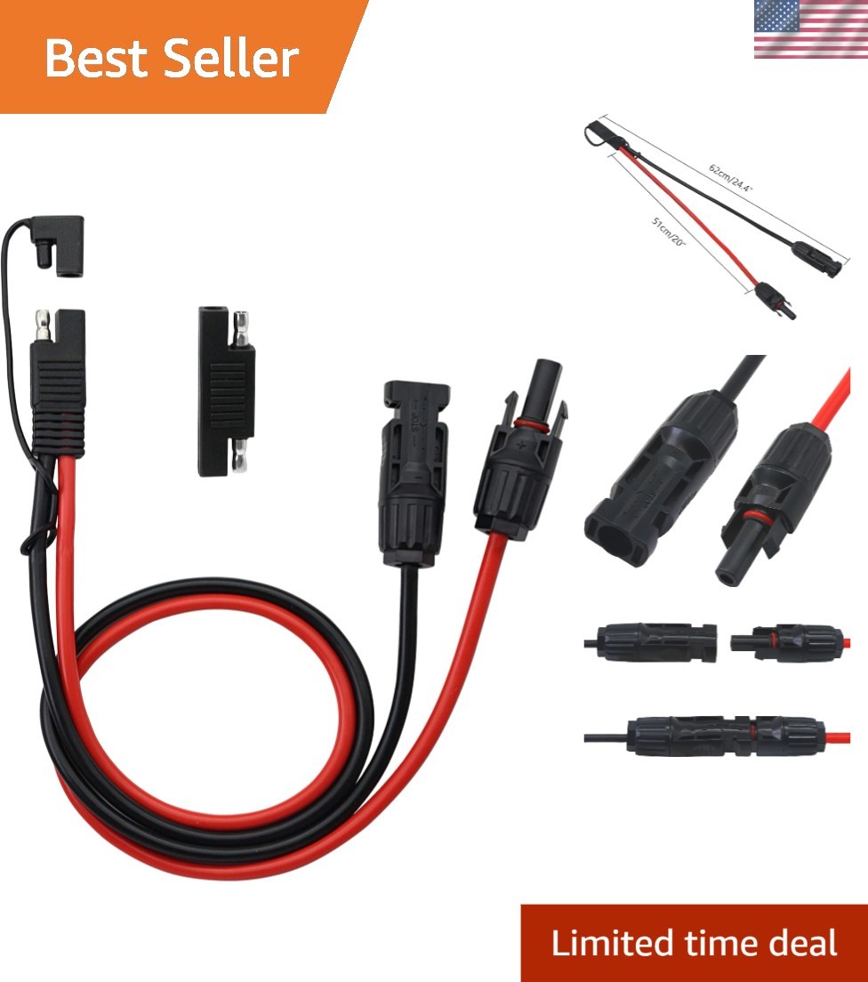 50cm SAE Connector Cable with Reversed Polarity Function – Ideal for Solar Kits
