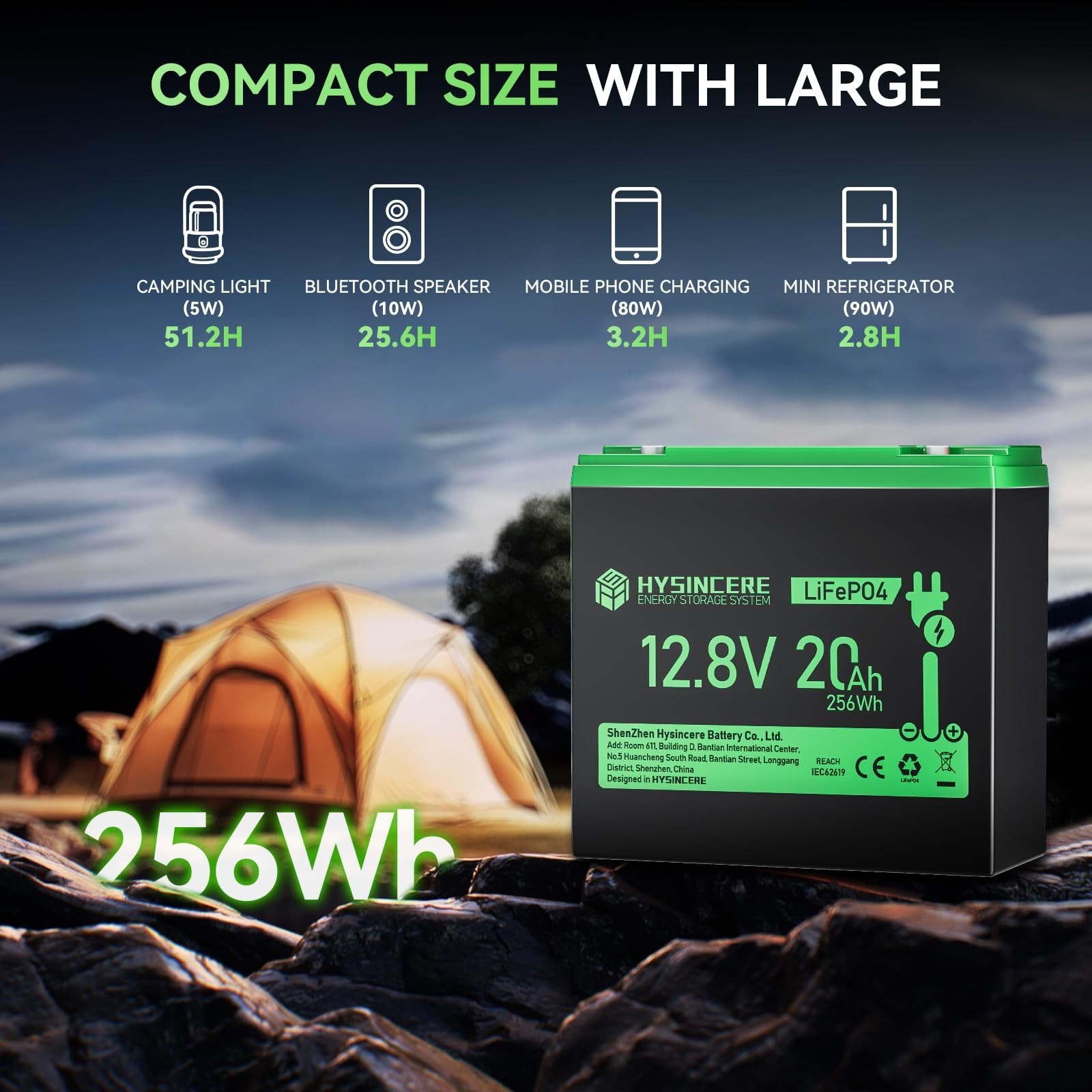 12V 20Ah LiFePO4 Battery, Built-in 30A BMS, Deep Cycles Rechargeable LiFePO4 …