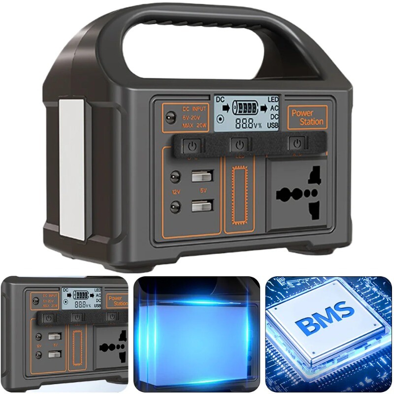 Portable Solar Power Station 110V/220V Outdoor Camping Power Bank LED Display