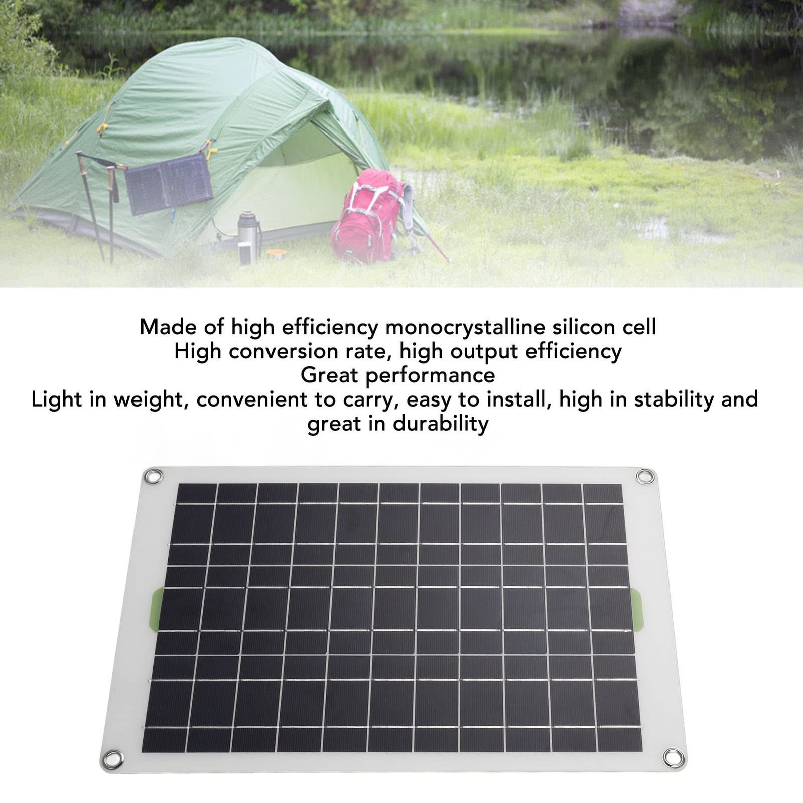 30A MPPT Solar Controller and Solar Panel Kit, 12V 24V 50W Waterproof Solar P…