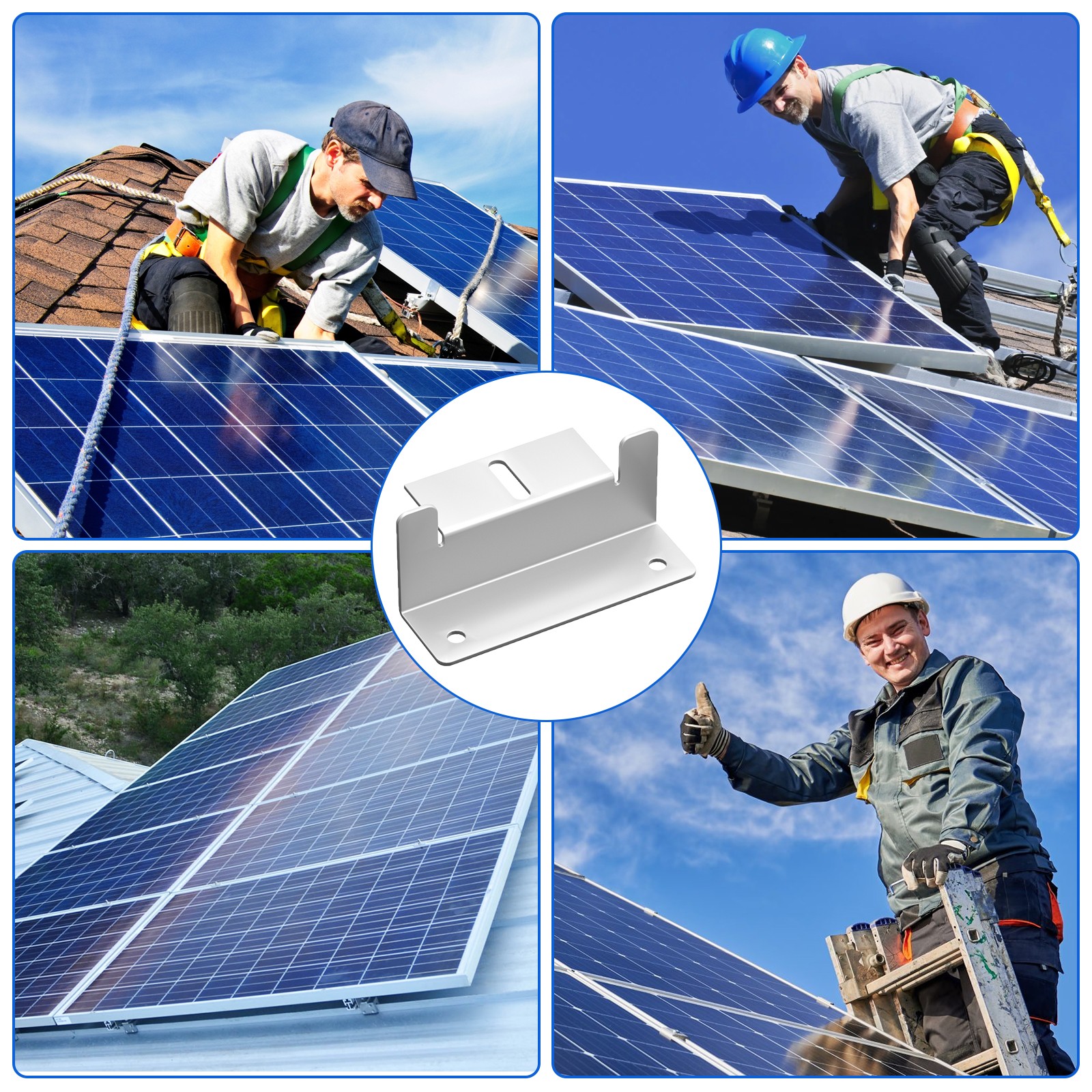 (45/47in）Solar Panel RV Tilt Mount Brackets Roof Flat Surface Adjustable Frame