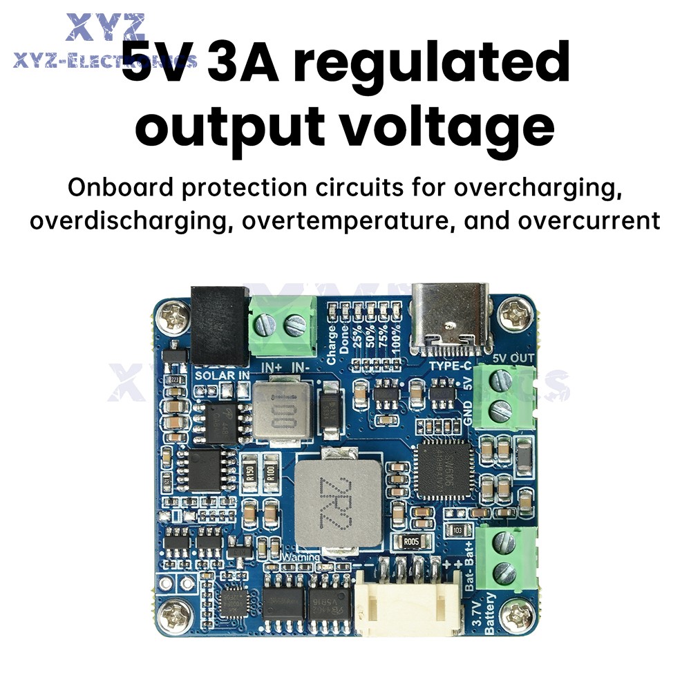 6-24V Solar Panel Power Management Module 5V 3A Supports MPPT, PD QC FCP SFCP