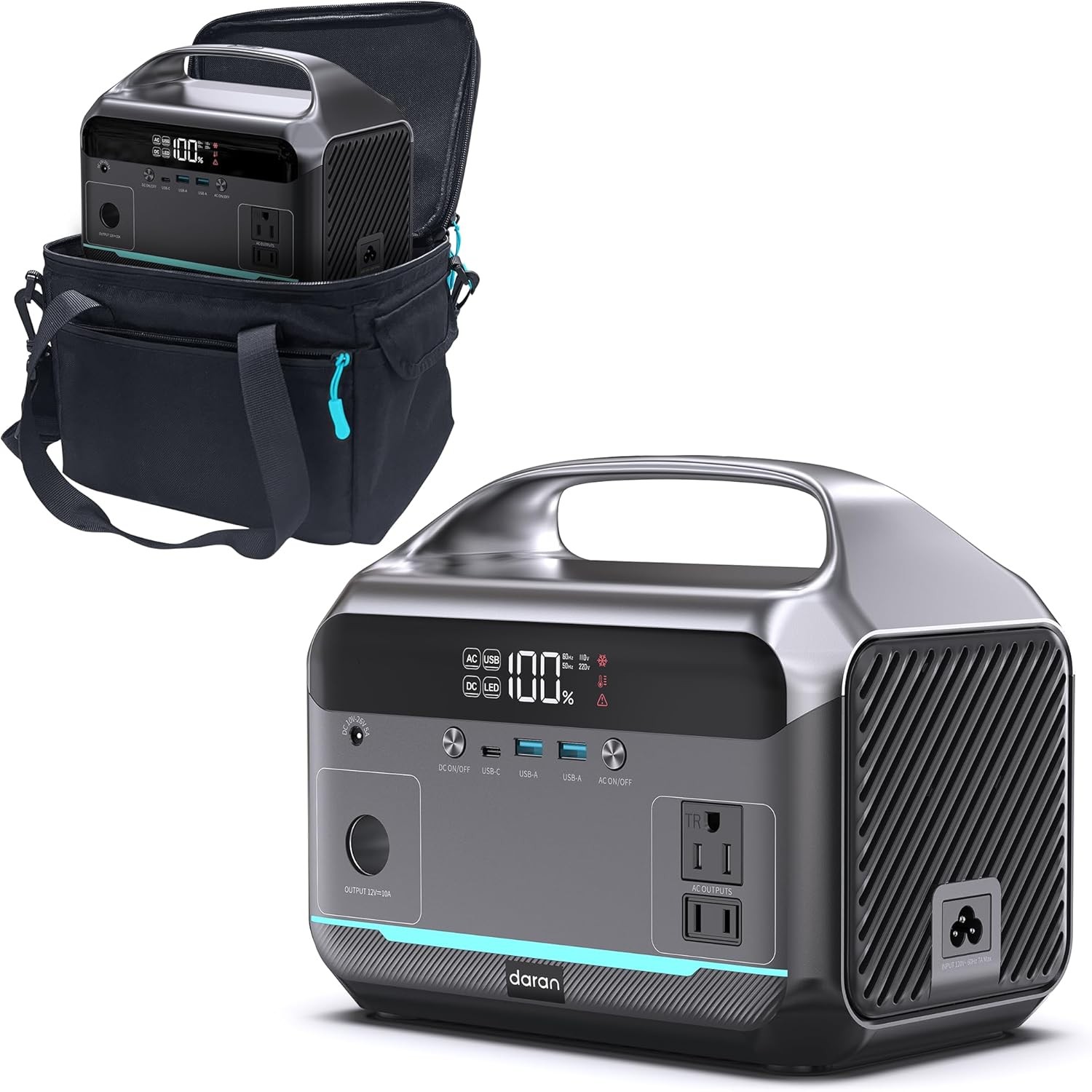 “288Wh Portable Power Station 600W Solar Generator w/ 60W Panel LiFePO4”