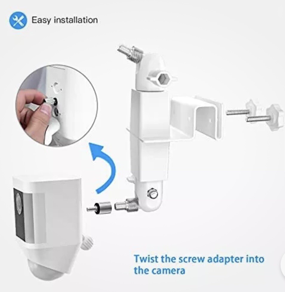2-in-1 Gutter Mount ( DF-1106R ) for Ring Solar Panel, Spotlight Cam White