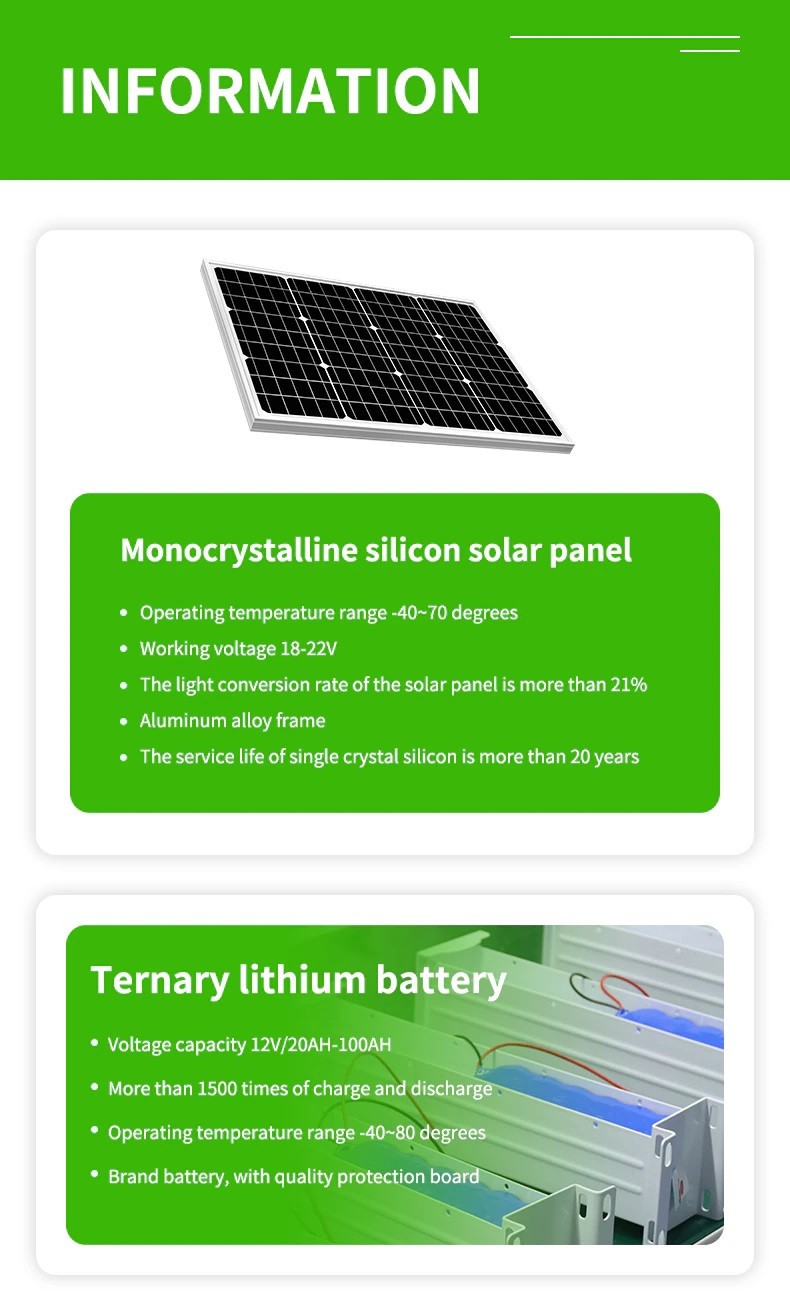 40W Outdoor Solar Charging Panel w/ 40A Battery 12VDC 2.5A max Output