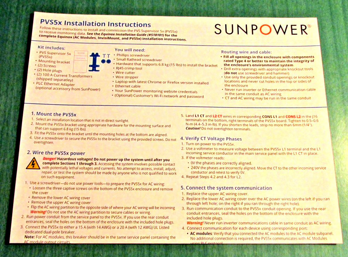 SunPower PV Supervisor 5X – Solar Monitoring System – NIB (Open box)