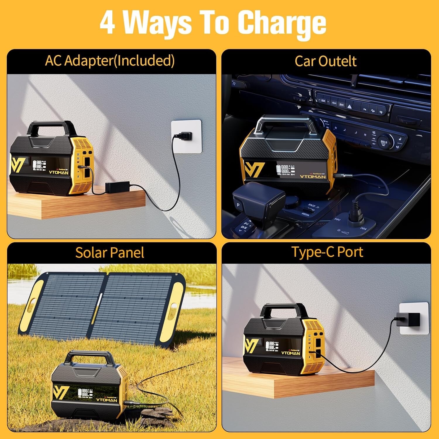 VTOMAN FlashSpeed 300 Portable Power Station 70000mAh, Only 7.4lbs with 7 Outlet