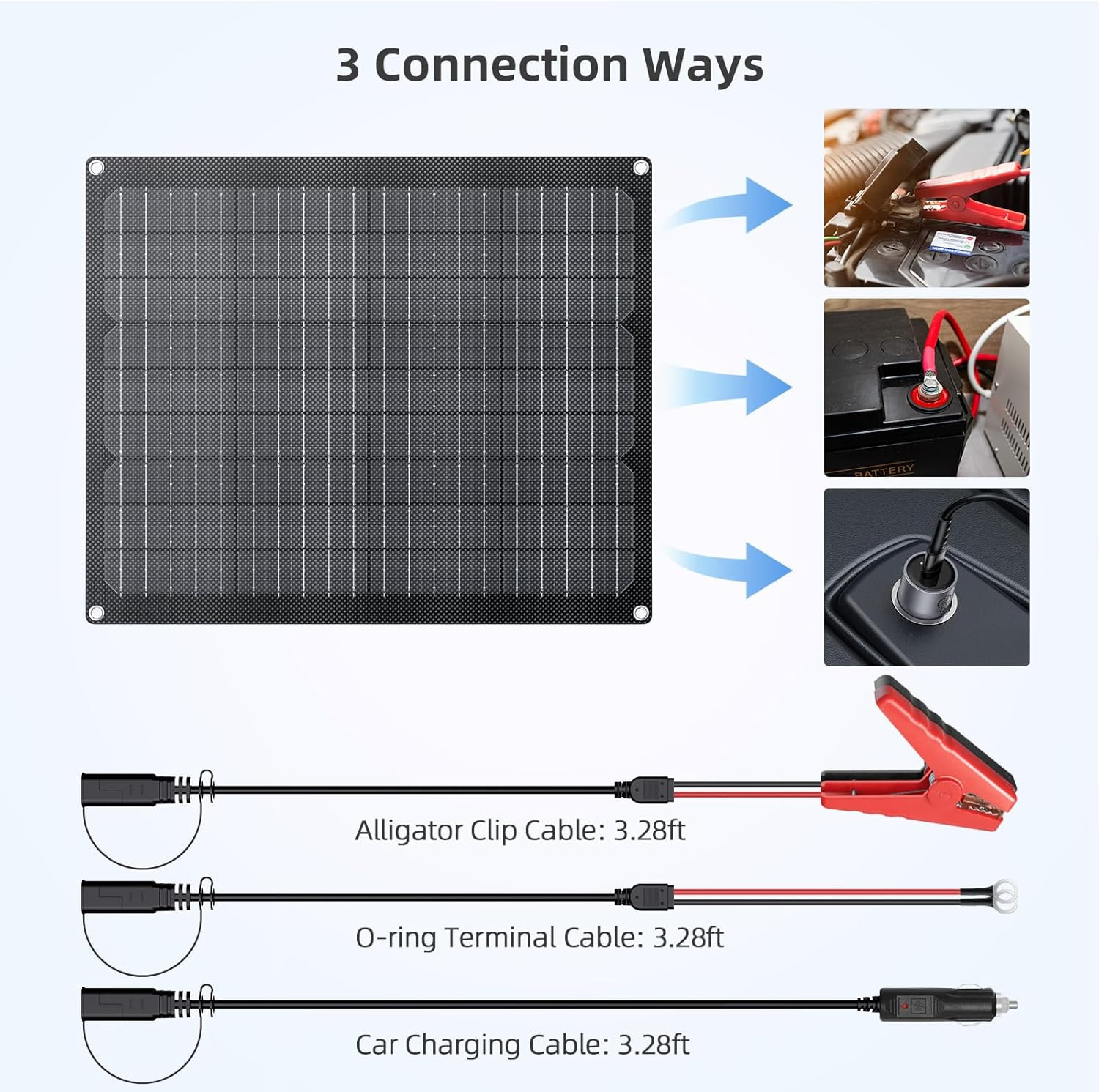 40W Solar Battery Charger Kit, Waterproof Trickle Charger for Car & Marine