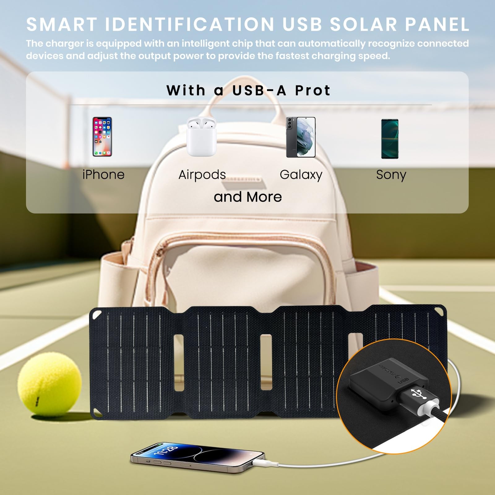 FlexSolar 10W Foldable Solar Chargers 5V USB Small Power Emergency Portable 4…