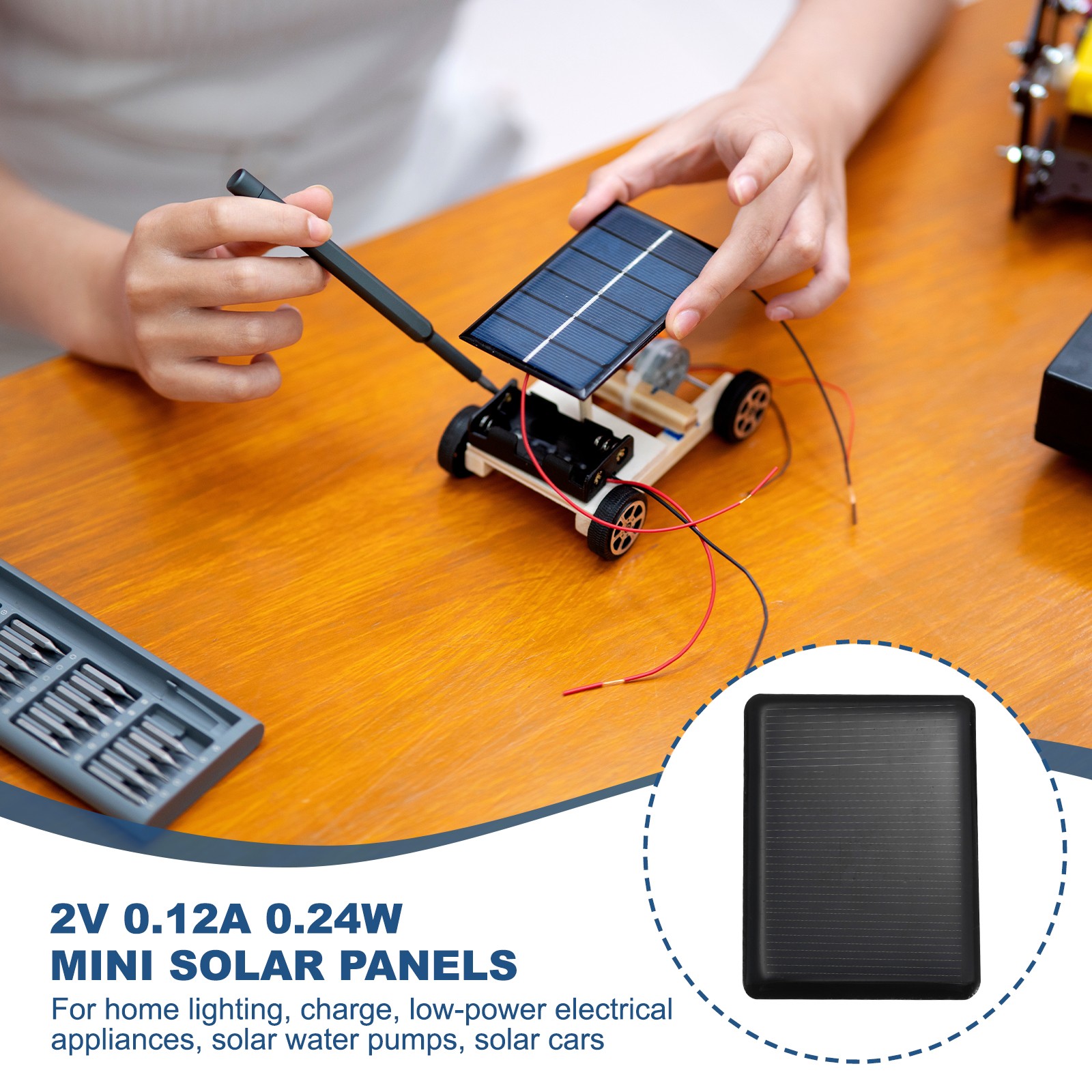 8PCS 2V 0.24W 0.12A Mini Solar Panels for Solar Power Small Solar Cells