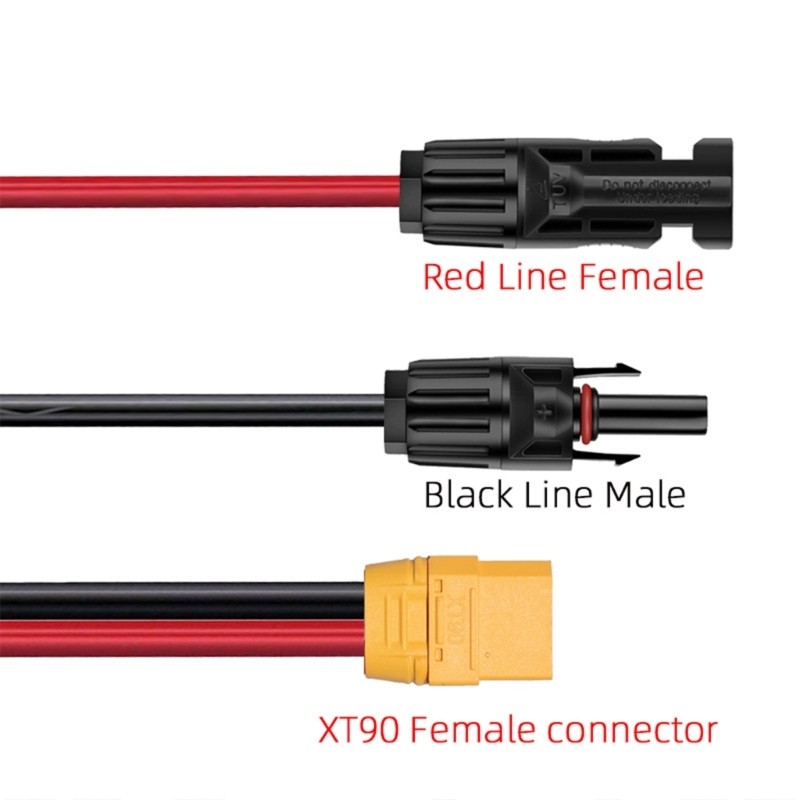 Portable Solar Charging Cable XT90 Male to Solar Connectors Adapter Cable