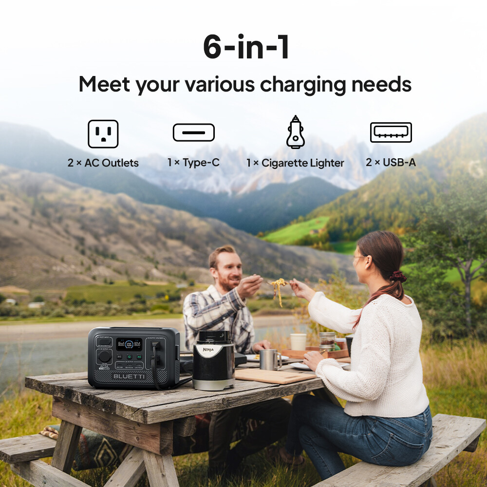 BLUETTI AC2A 300W 204Wh Portable Power Station Solar Generator For Trip Renew