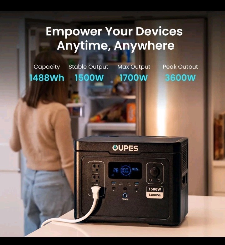 OUPES Exodus 1500 Portable Power Station 1500W/1488Wh