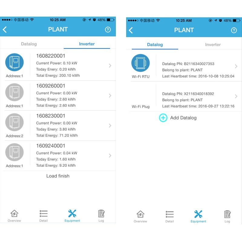 RS485 Connected Web/Phone App on Line Monitoring for SUN Series Inverter