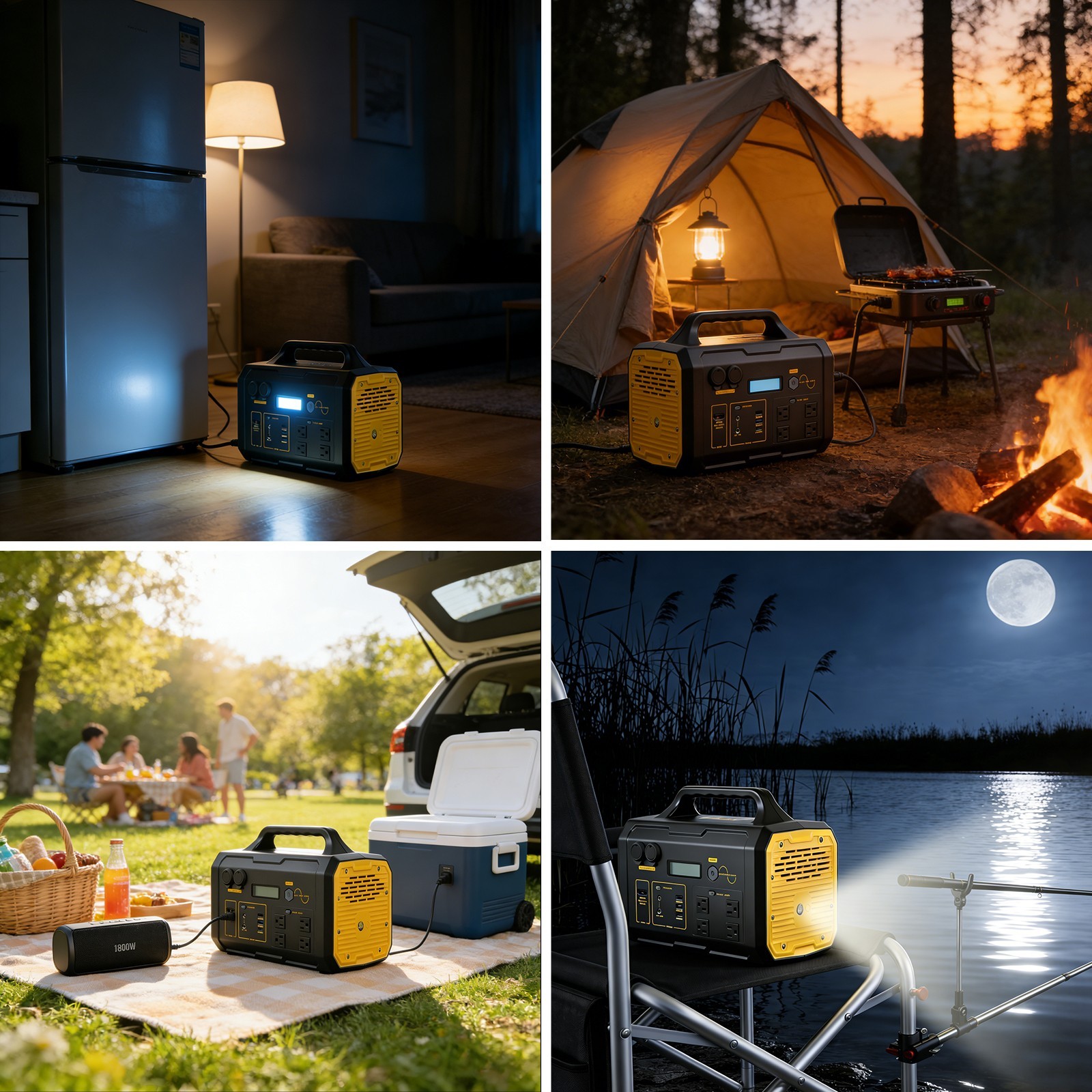 1800W 1024Wh Portable Power Station Solar Charging 2H Fast Charge