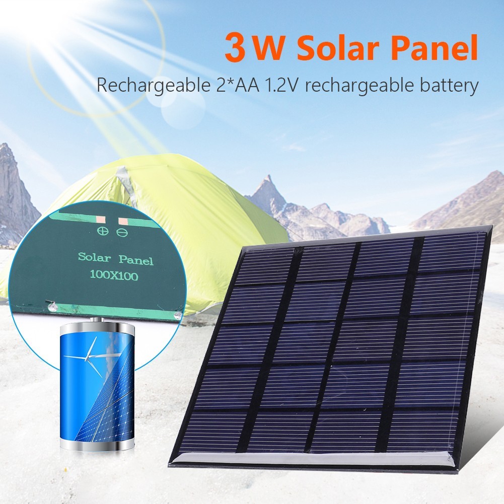 Compact Solar Panel Charger 3W 5V Fast Charging for Outdoor Activities