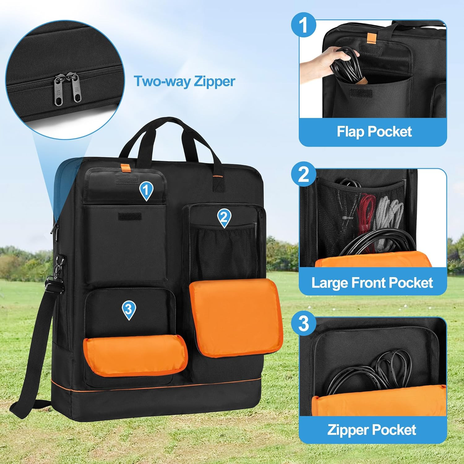 Solar Panel Bag, Carrying Case Compatible with Anker SOLIX PS30 PS100 PS200, Dou